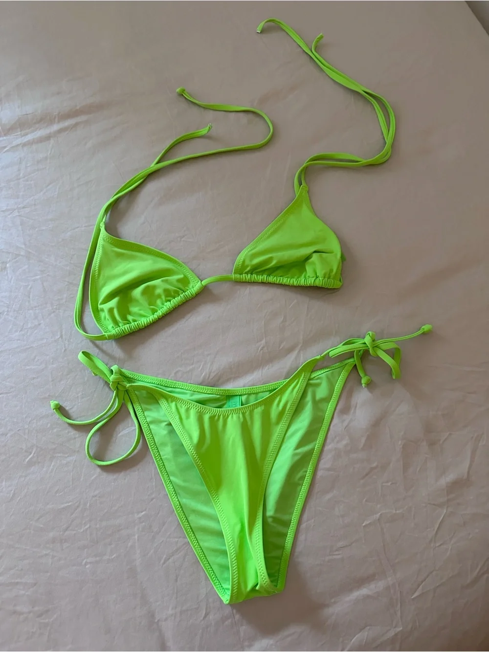 Skims Neon Green Two Piece Bikini Set